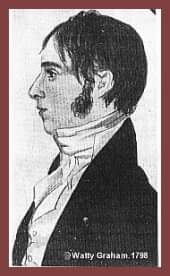 Portrait of Watty Graham - Young man with long side burns dressed in a shirt and jacket